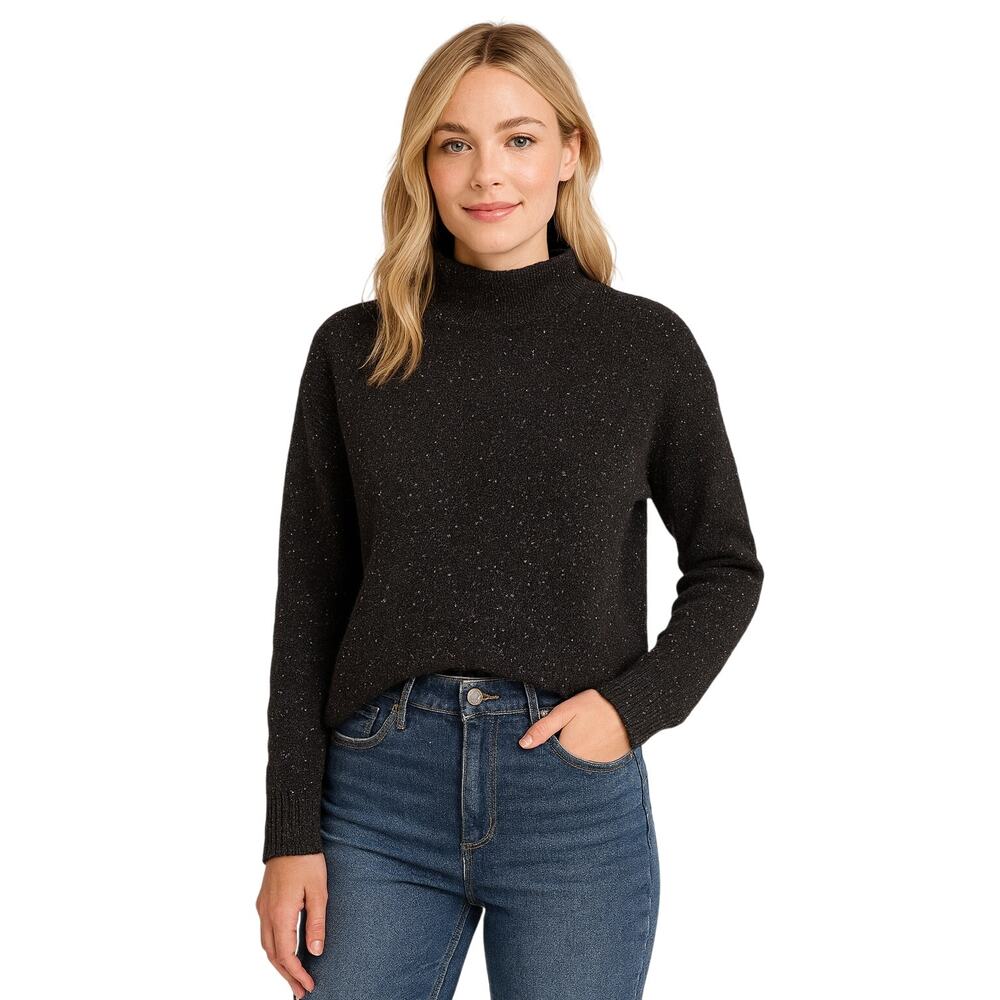 Well Worn Speckled Black Knit Sweater – Size M